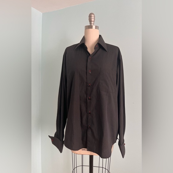 Bruttini Italy Black Dress Shirt Size M - Picture 15 of 16